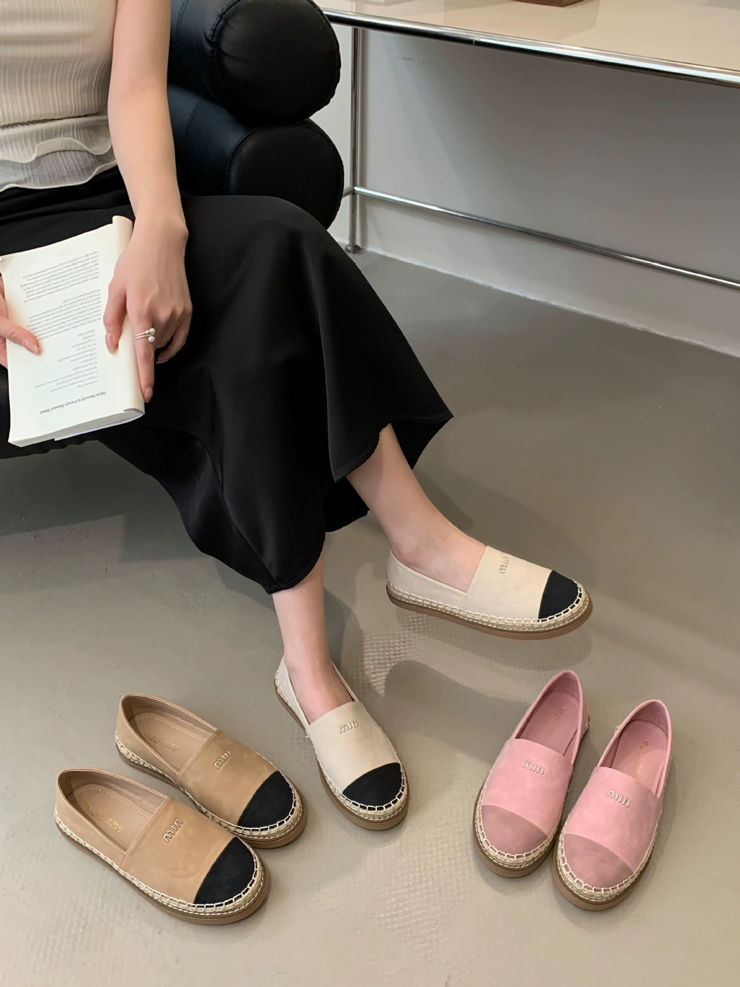 Французская маленькая ароматная обувь женская обувь весна 2025 новая сетка красная педаль обувь Lefu плетеная обувь рыбака