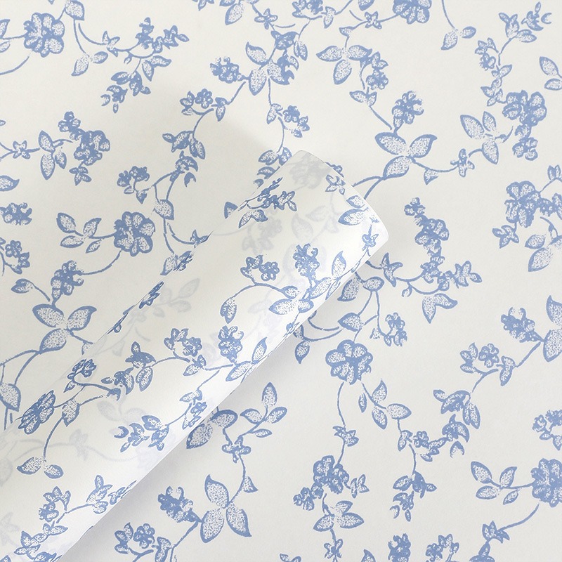 Papel de regalo floral impermeable de estilo europeo para el Día del Maestro, impreso con un elegante diseño floral para empaquetado de ramos de regalo en floristerías.