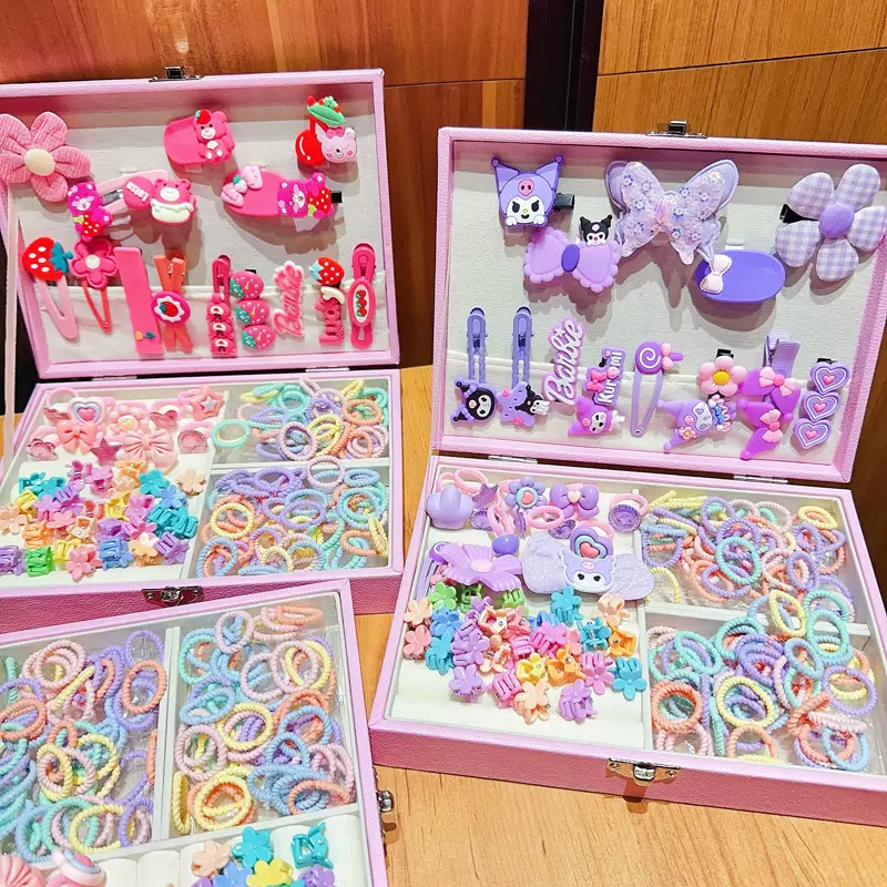 儿童新年礼盒套装小女孩生日礼物首饰盒女童库洛米发卡头饰女发夹