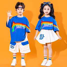 儿童啦啦队演出服装小学生运动会开幕式舞蹈表演服幼儿园合唱班服