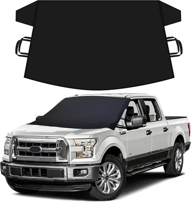 Car sunshade and snow cover Car snow shield - black-600d-oxford-fabric-black-coated-large-double-elastic-snow-cover-140160120