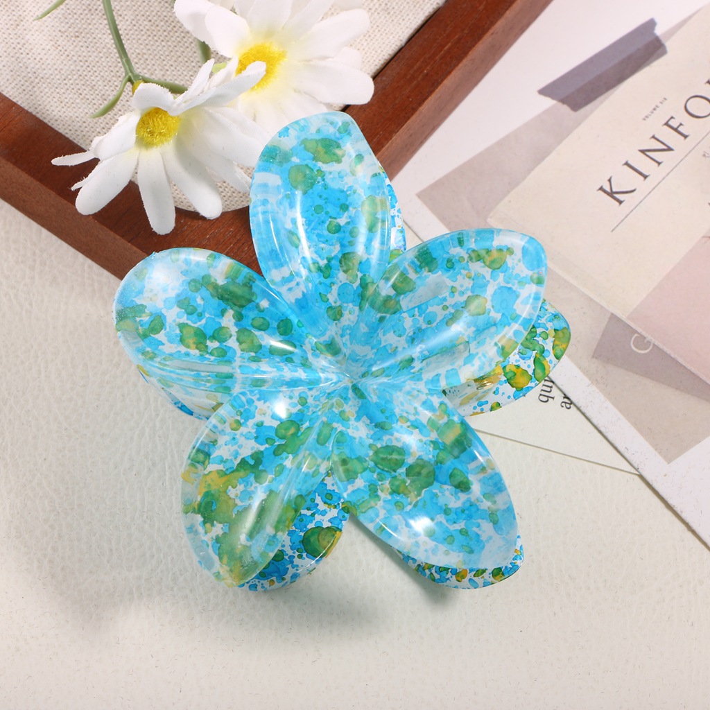 Pinza para el Cabello Acrílica con Diseño Floral Elegante