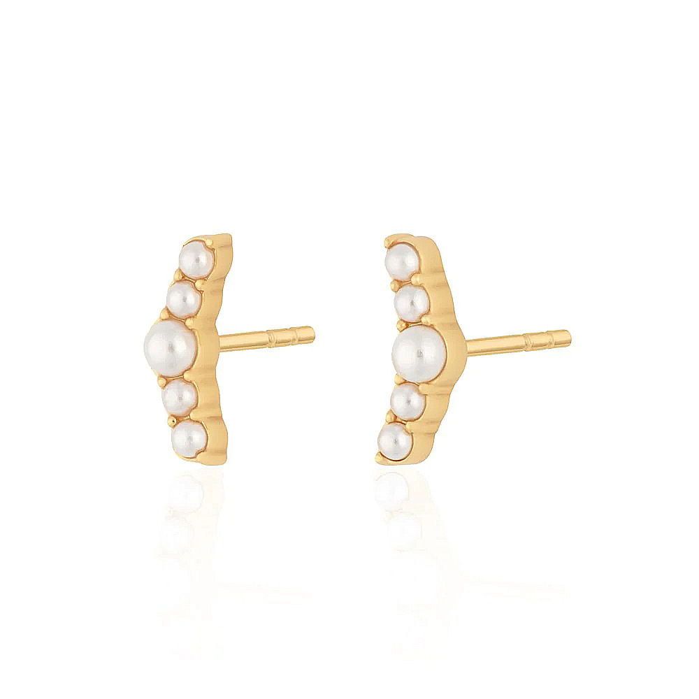 1 Pair Simple Style Geometric Plating Inlay Sterling Silver Pearl Zircon Ear Studs display picture 38