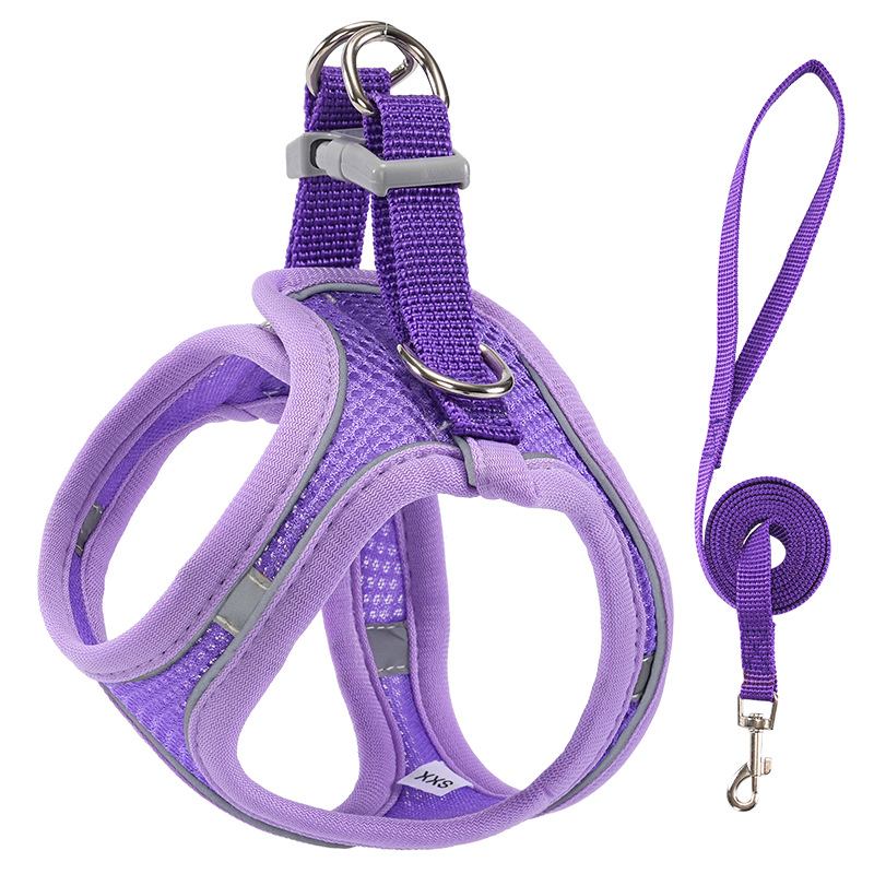 Nuevos productos transfronterizos para mascotas tipo chaleco correa para el pecho para mascotas transpirable reflectante correa para perros gato cuerda para pasear perros image 18