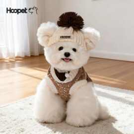 华元HOOPET狗狗衣服豆豆纱毛衣比熊雪纳瑞保暖防寒加厚小型犬冬装