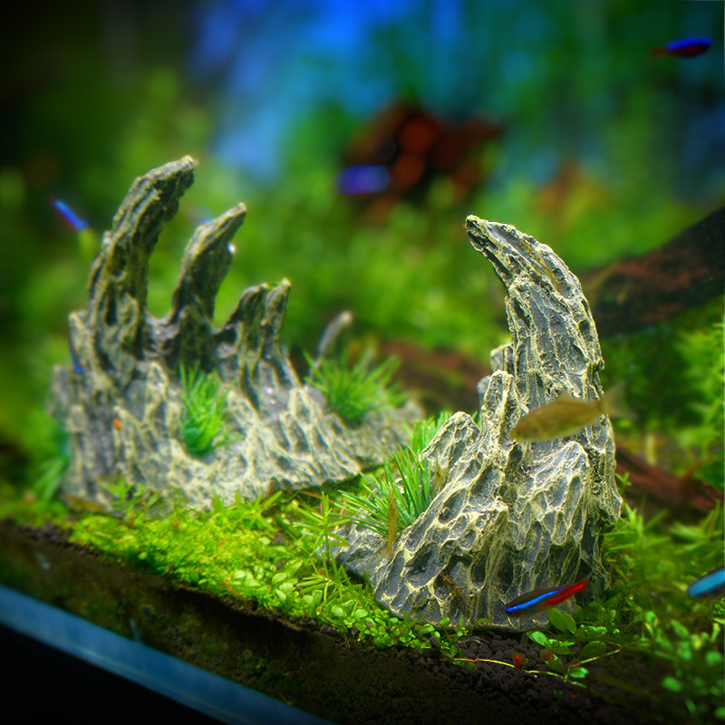 Nueva piedra decorativa simulada de dragón verde para paisajismo de cañón, adorno de rocalla, ornamentación de plantas acuáticas, hueso de dragón para acuario, venta al por mayor transfronteriza de gran demanda
