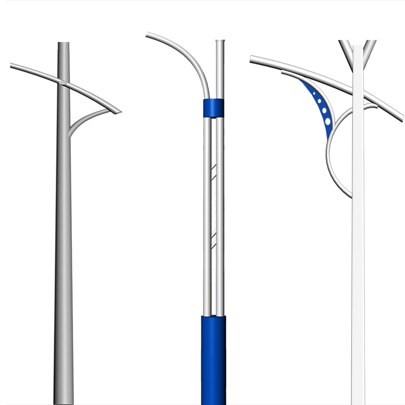 户外路灯灯杆6米10米12米单双臂变径海螺臂A字臂太阳能路灯杆批发