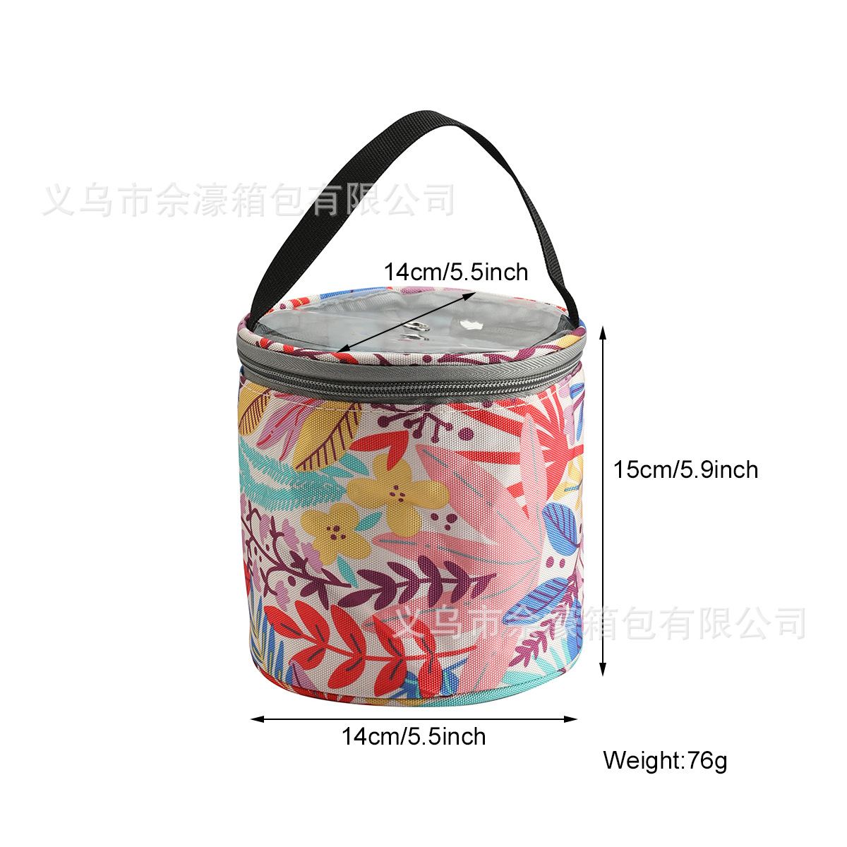 Bolsa de Almacenamiento de Hilo Portátil, Estilo Peonía Verde, para Manualidades, Impresa, Tipo Cubo, de Poliéster, Tamaño Pequeño, Novedad 2025