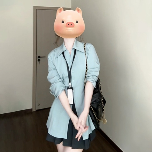 French-style temperament design sense waist-cinch dress women's autumn 2024 new fisherman-style date blouse