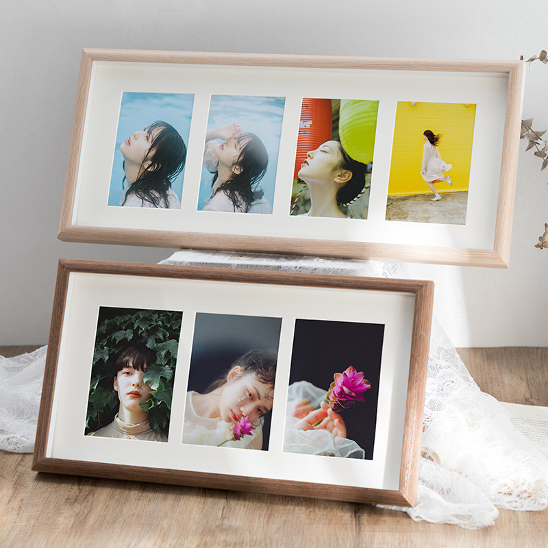 Modern simple style art photo multi-combination two-in-one three-in-one four-in-one frame children couple photo hollow three-dimensional photo frame