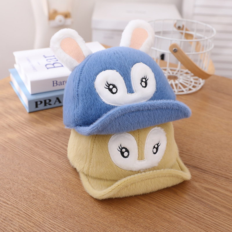 New Autumn And Winter Baby Cap Cartoon Bunny Soft Brim Hat Children Thick Baseball Cap display picture 2