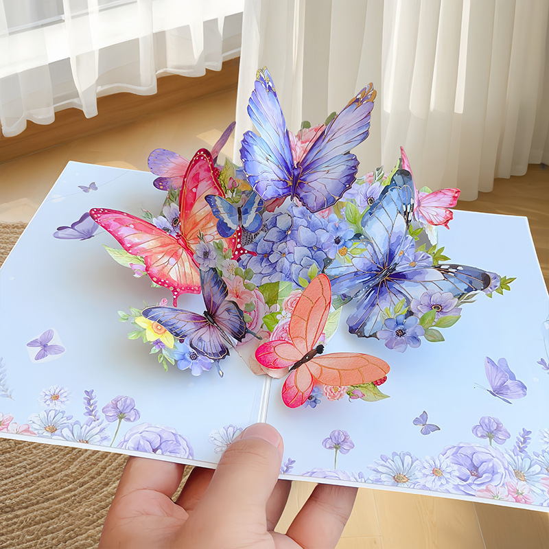 新しい教師の日立体グリーティングカード 3D 花束誕生日カード感謝祭ギフト教師のためのクロスボーダー工場卸売|undefined