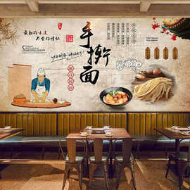 手擀面壁纸面食店纯手工图片餐馆墙面装饰墙壁画装修面馆背景墙纸