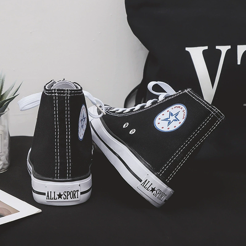 Весенняя новая высокая парусиновая обувь для пар, Мужская Базовая Вулканизированная обувь, дышащая Студенческая Тканевая обувь в Корейском стиле 6638