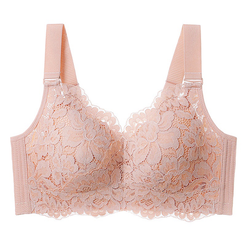 2025年新作 大きい胸を小さく見せるブラジャー 薄型下着 ノンワイヤー プッシュアップ 超薄型 セクシー レース 脇肉を隠すブラジャー