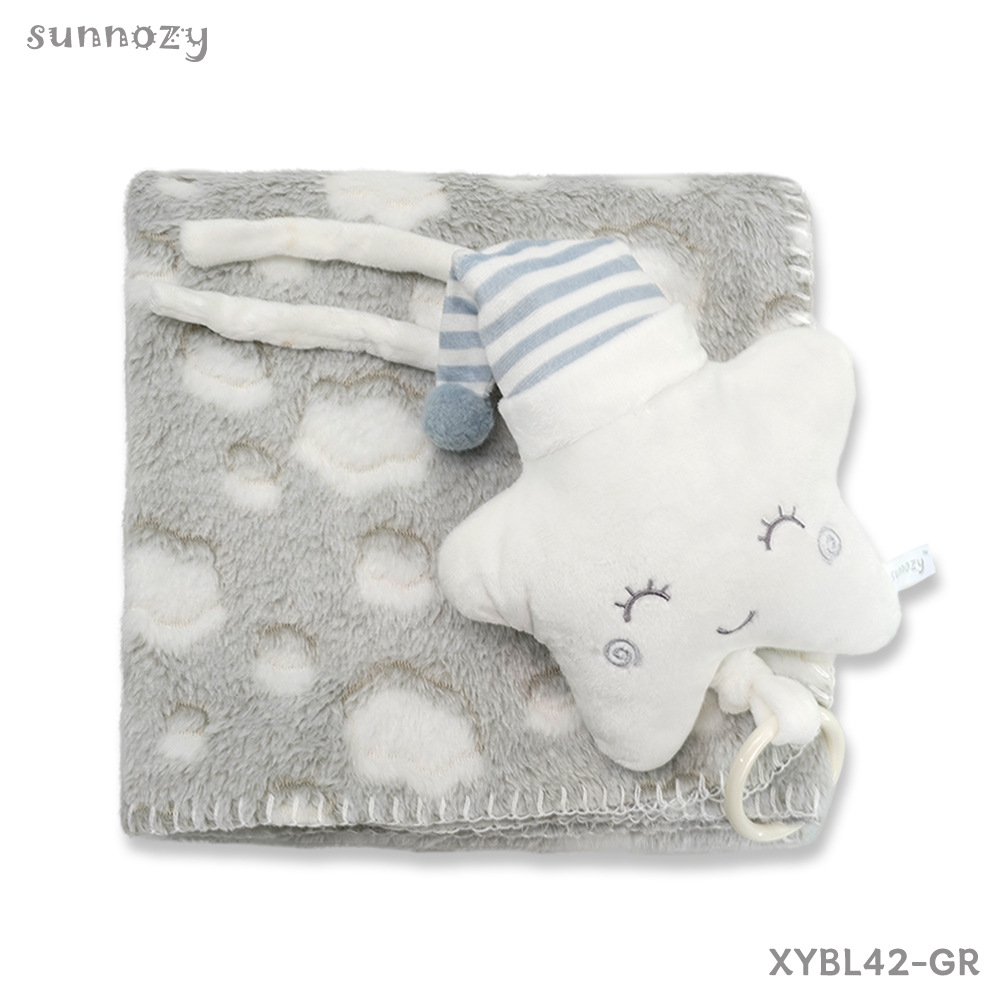 Mantra de franela + juego de juguetes de campana recién nacido apaciguador mantas de peluche suaves mantas para bebés de otoño y invierno