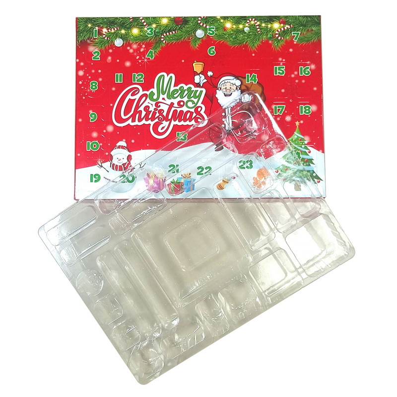 跨境减压圣诞手撕盲盒包材中性彩盒包装圣诞盲盒彩盒吸塑包装材料