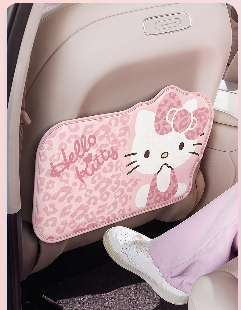 Car anti-kick mat for the rear seat, cute cartoon KT cat, 2026 new model, children's car anti-dirt and anti-wear mat, car interior decoration
