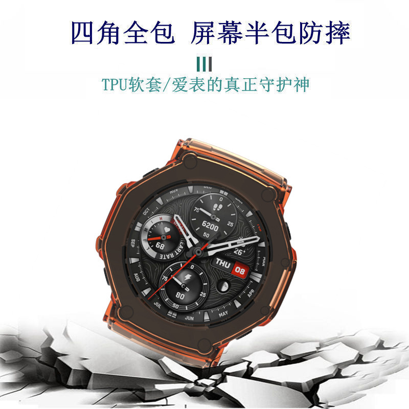 Suitable for Huami Amazfit T-REX3 pro watch protective case Yuewo Huami watch Rex3 half pack TPU 3