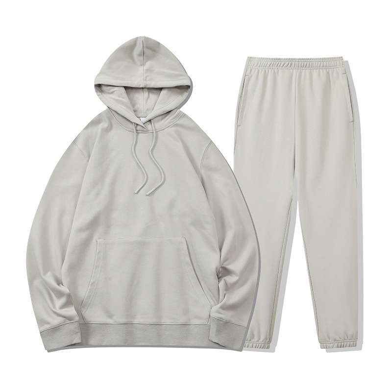 Otoño e invierno nuevo europeo y americano de dos piezas transfronteriza casual deportes con capucha sueltos suéter pantalones traje impreso logotipo