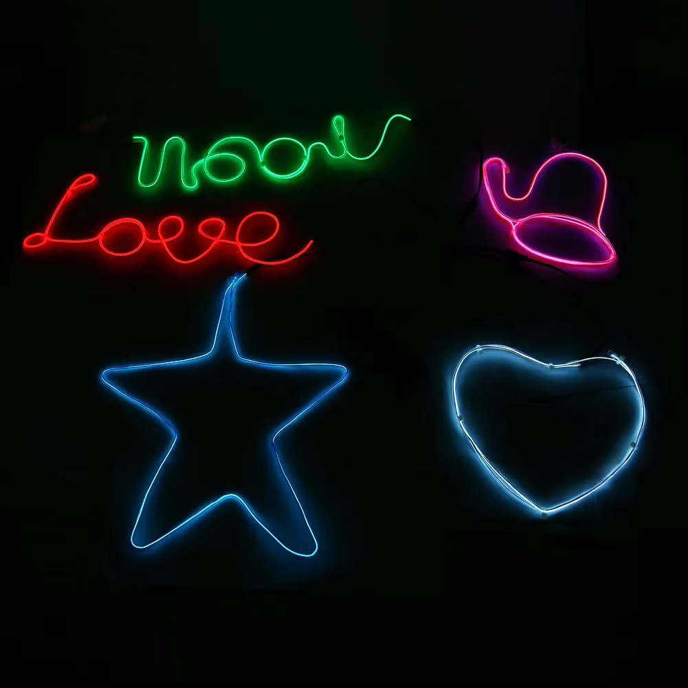 Factory supplies customizable cold light DIY creative ambient lights with wire EL light-emitting line Christmas tree pattern lights