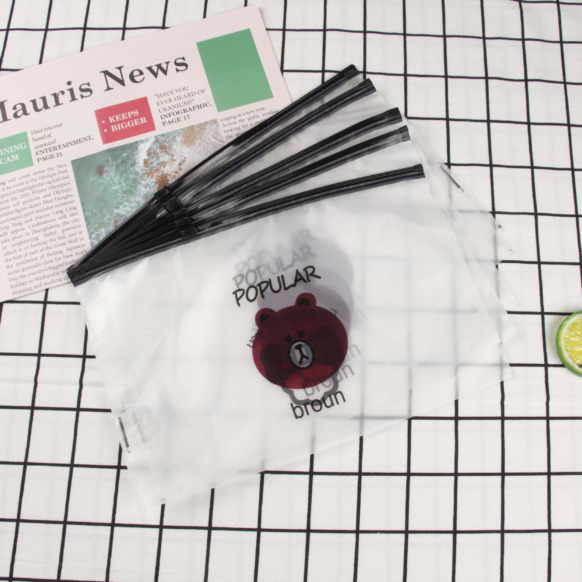 cartoon storage bag with zipper
