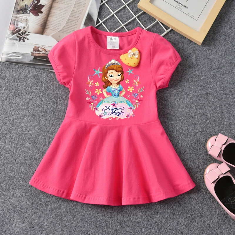 Summer dress, cute small princess costume, with short sleeve