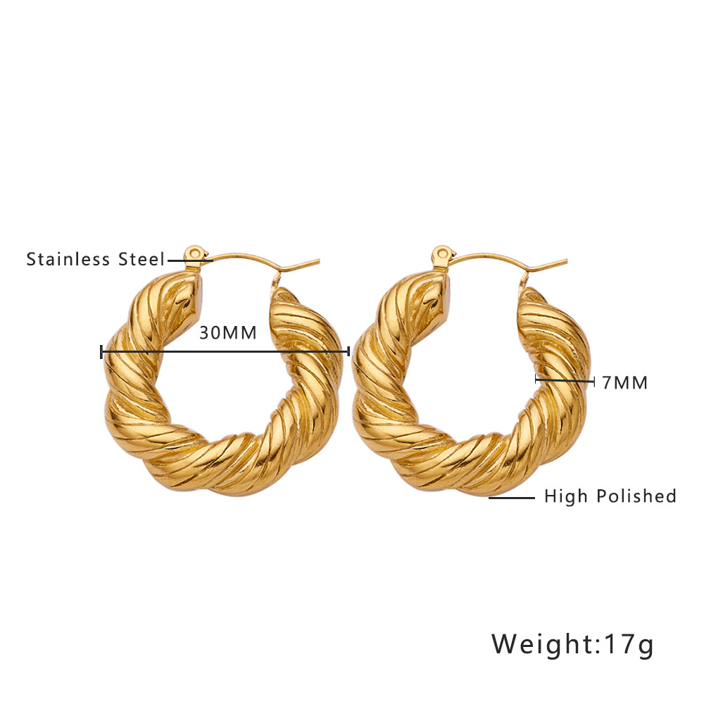 1 Pair Ig Style U Shape Plating Titanium Steel Earrings display picture 2