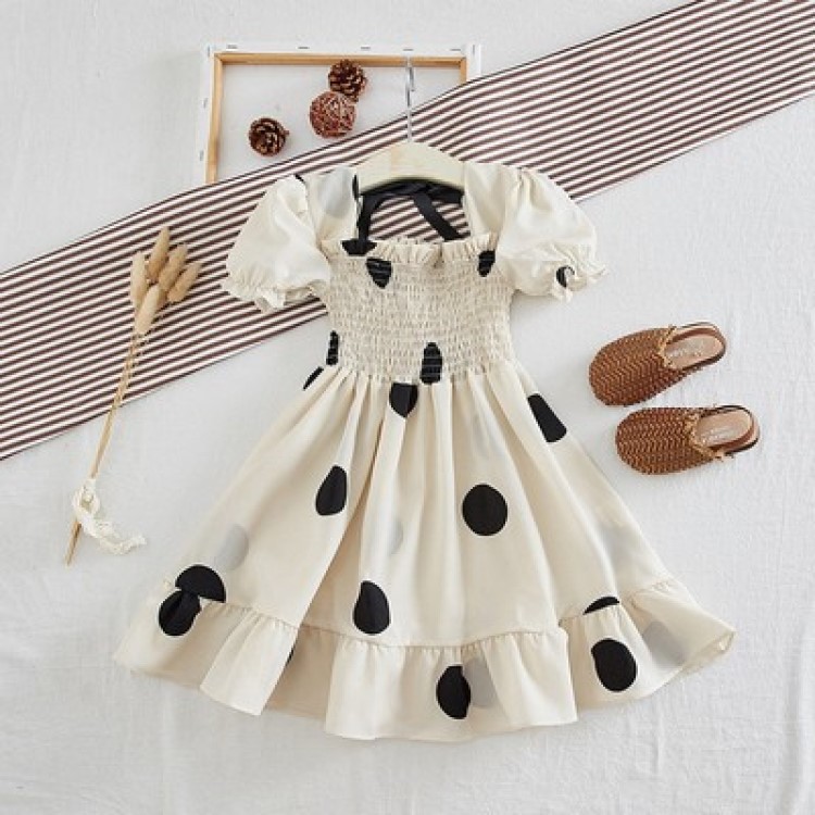 Girl's Dress Summer 2022 New Children's Online Popular Foreign Style Princess Dress Big Children's Dress Little Girl's Polka Dot Dress