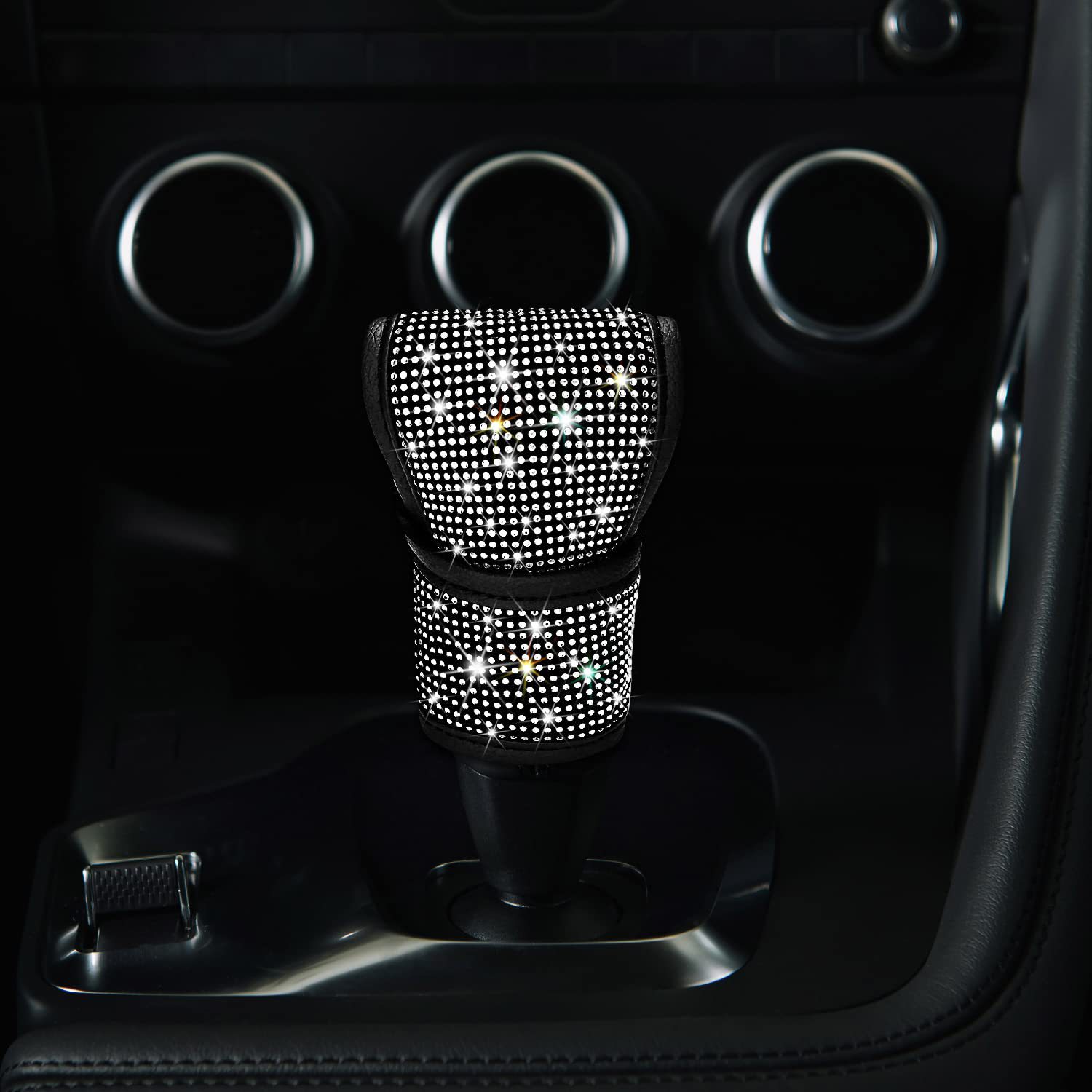 New Fashionable Full-Diamond Car Steering Wheel Cover for Women, Universal Crystal Flash Diamond Anti-Slip Handlebar Cover for All Seasons
