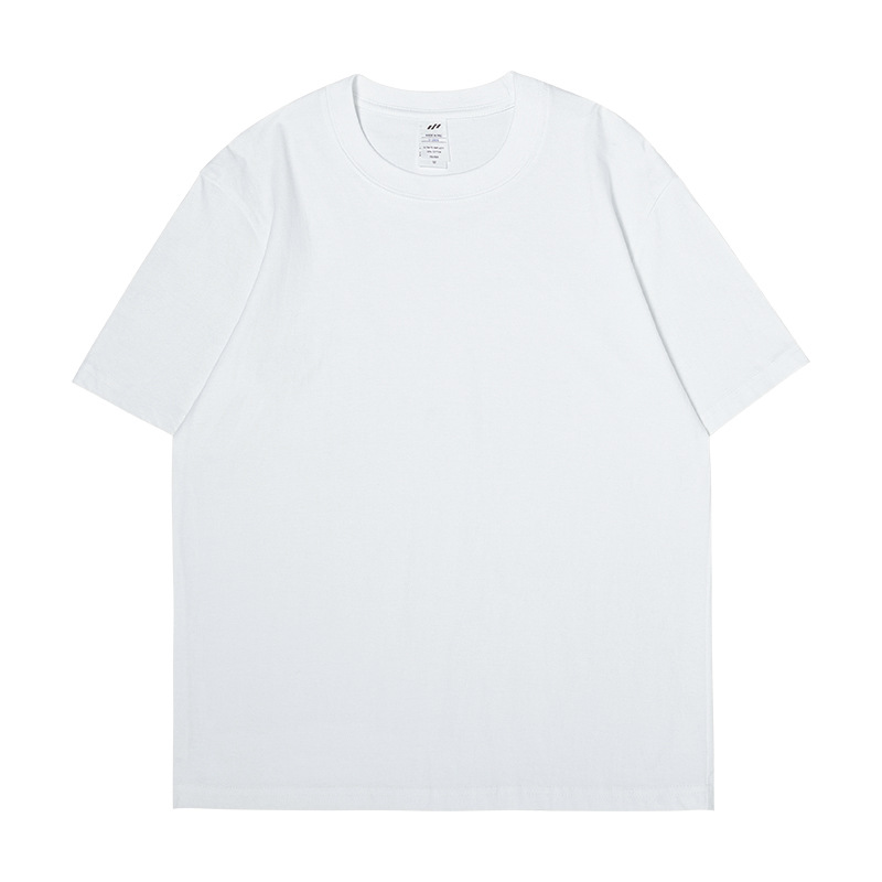 Camiseta masculina de manga curta folgada, algodão puro 230g