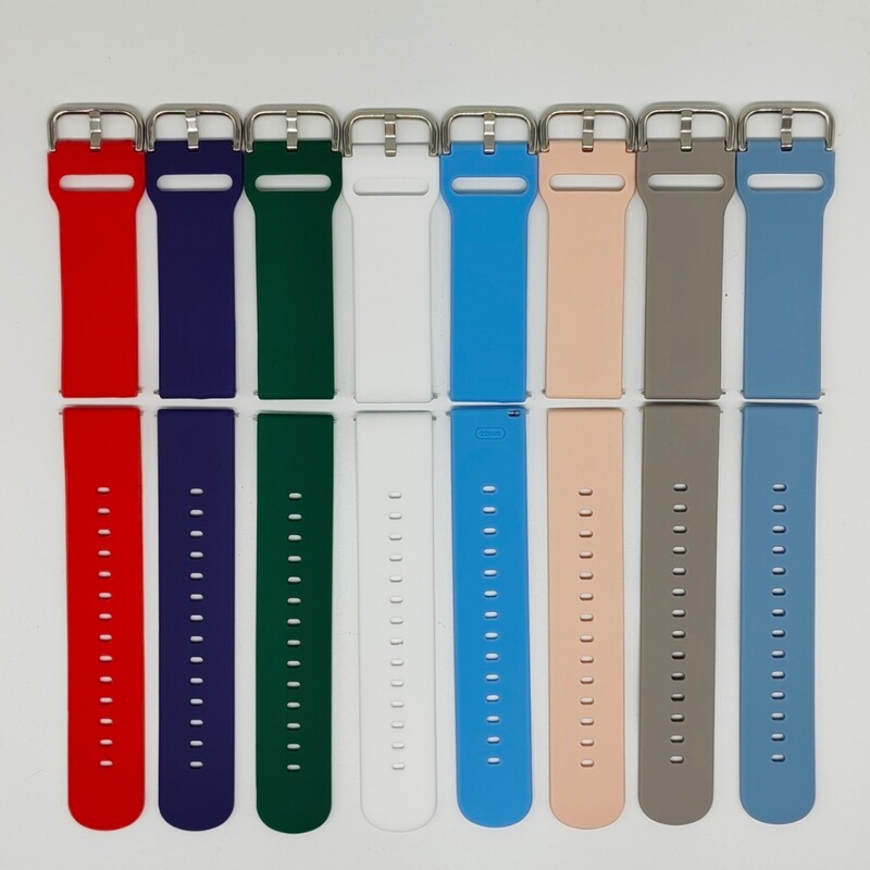 For Samsung Huawei Xiaomi smart watch 20mm/22mm silicone strap flat interface can be universal