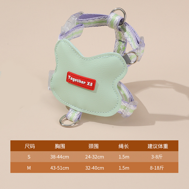 Nuevo producto para gatos y gatos fuera de la cuerda especial en forma de I ajustable y retráctil para gatos pecho y espalda cuerda de tracción para mascotas anti-deslizamiento