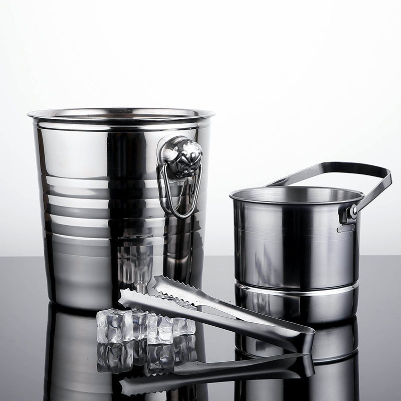 Stainless steel tiger head ice bucket KTV ice bucket commercial frozen wine bucket champagne bucket ice bucket red wine ice bucket bar use