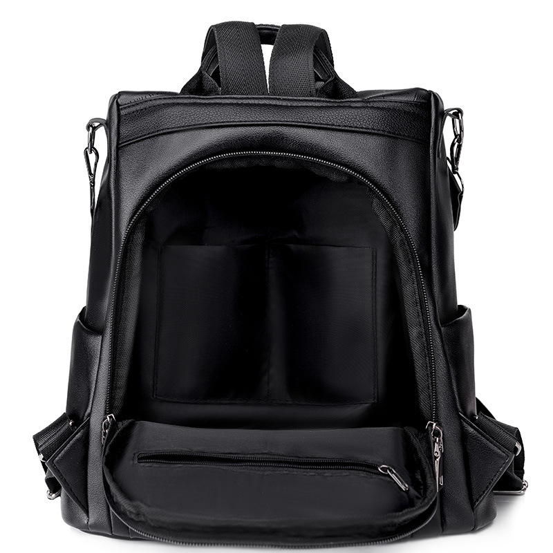 Comercio exterior nuevo estilo 2022 casual cuero suave mochila antirrobo mujer simple y versátil de gran capacidad mochila de viaje de doble uso