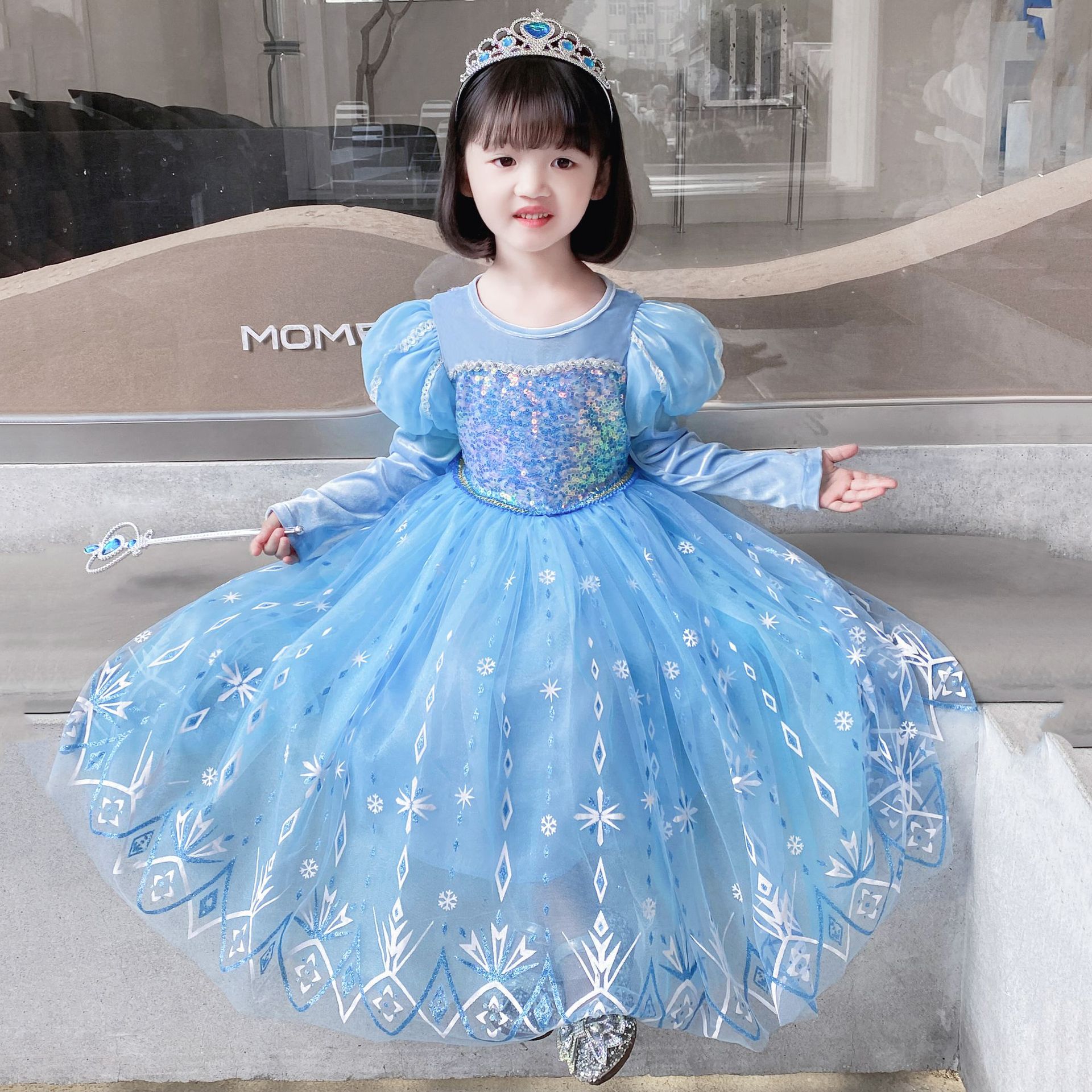 thumbnail image 2 of Vestido de niña de manga larga para otoño e invierno, vestido de princesa para niña, tesoro femenino para cumpleaños, 2 of 5