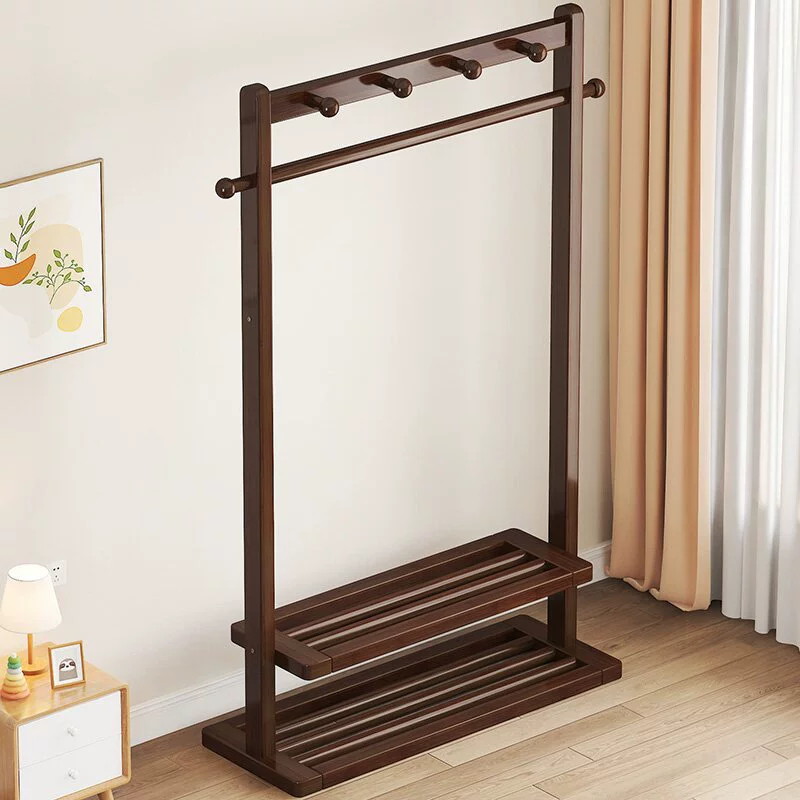 Вешалка для одежды от пола до потолка для спальни простой современный съемный вешалка для одежды Новый китайский стиль семьи