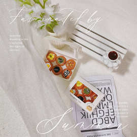 微缩娃娃屋食玩模型 甜甜圈下午茶 甜点玩具迷你仿真蛋挞一盒I144