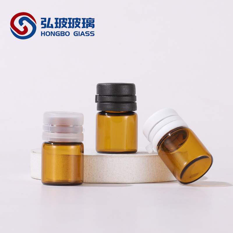 厂家现货小样瓶 1ml2ml茶色精油瓶 锁口试用装一次性分装瓶撕拉盖