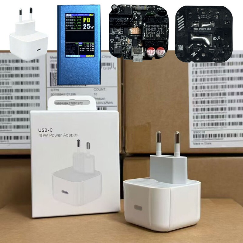 Universal Apple 40W European Standard Charger Suitable for iPhone 17Pm16/15 Fast Charging Pd Adapter Eu Cross-Border
