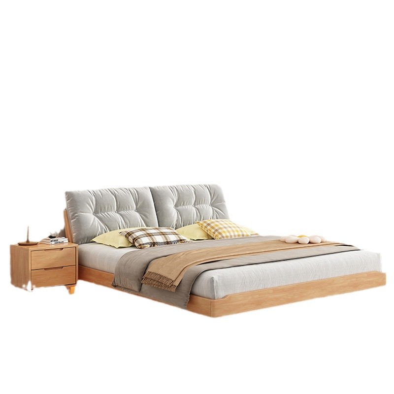 Nórdico de madera maciza nube Nórdico moderno 1.5 dormitorio minimalista cama doble cama de madera flotante japonesa 1.8