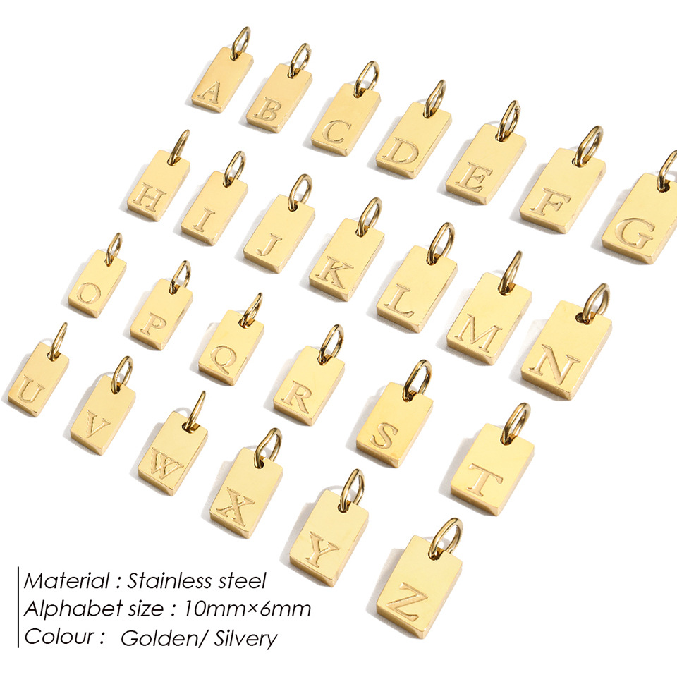 3g Weight Pendant Jewelry Making Type DIY Jewelry Accessories Classification 1 Piece Quantity 316 Stainless Steel Material Letter, Word Pattern Plating Design Simple Style, Classic Style Style 1 Piece 316 Stainless Steel  Letter Word Pendant DIY Jewelry Accessories 19