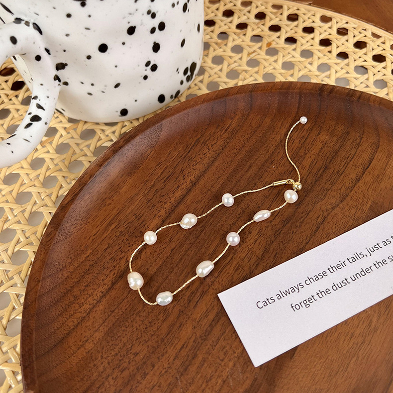 Korean Style Geometric Copper Bracelets Pearl Copper Bracelets