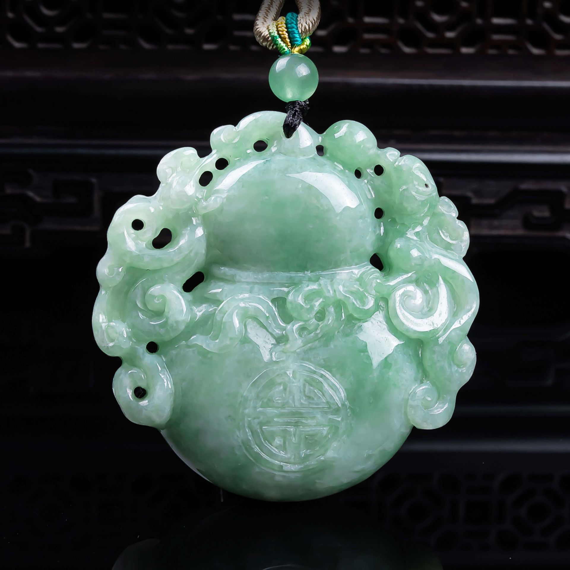 天然a货翡翠福禄绵长加厚精工玉石种老高冰挂件吊坠玉佩玉美