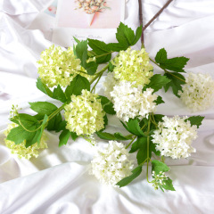 High-end 5-head hydrangea artificial flowers, silk snowball hydrangea artificial flowers, wedding decoration, home floral landscaping decoration