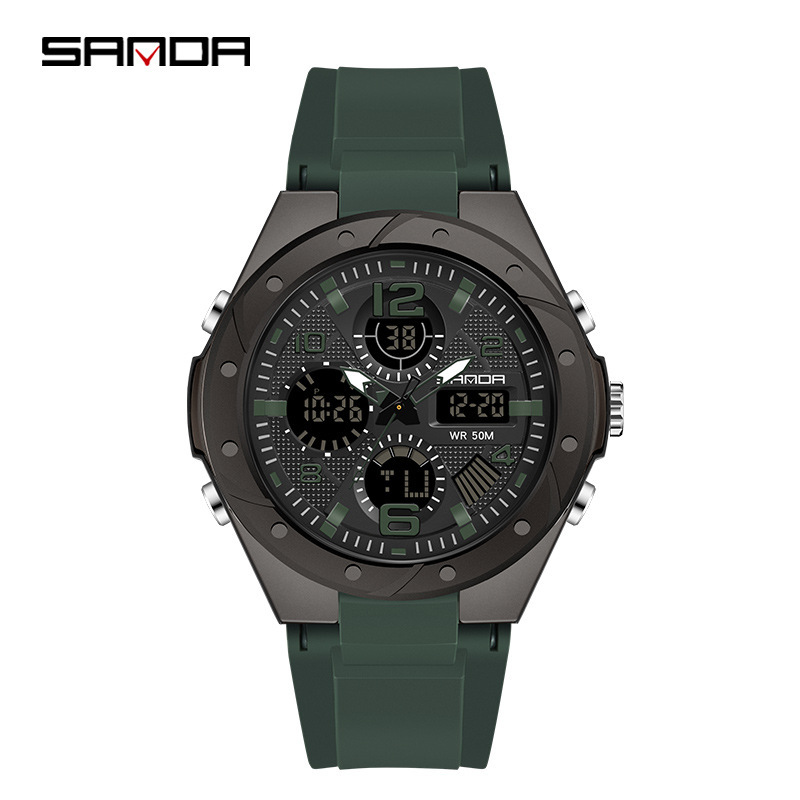 SANDA 6062 multi-funcional a prueba de agua electrónica deportes pareja mujer doble pantalla reloj e-commerce Venta caliente reloj