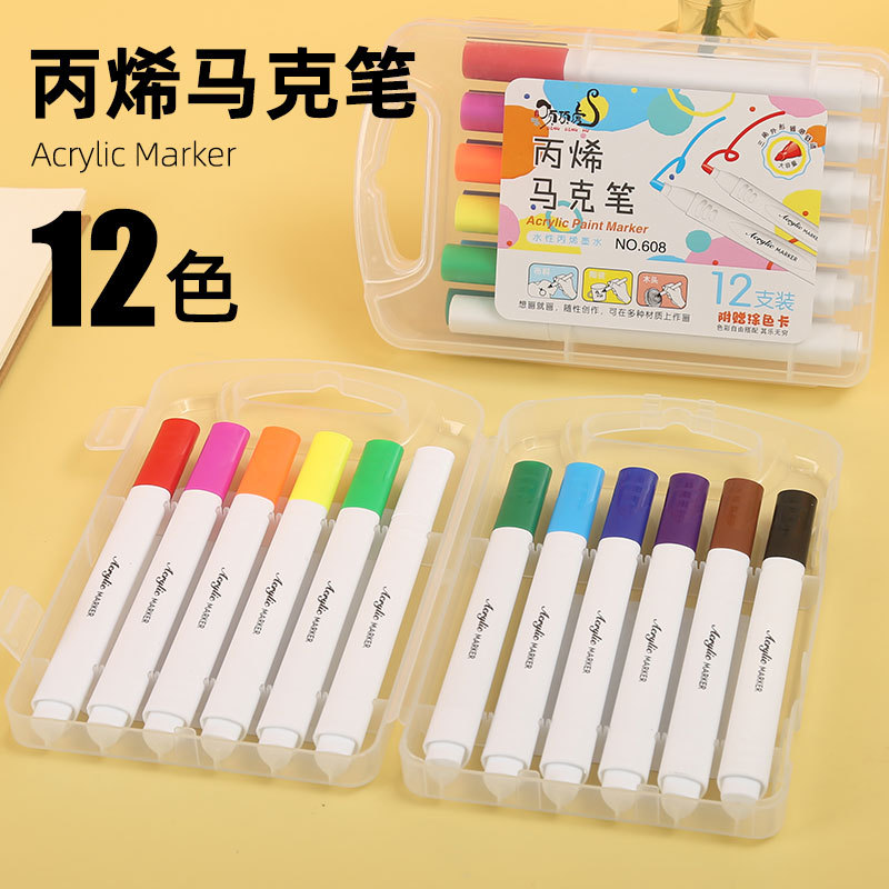 Top Tiger acrílico marcador 12/24/36/48 color cristal pluma pintura creativa DIY graffiti a base de agua