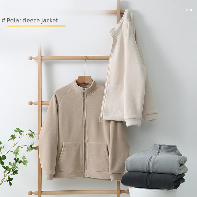 Sügis- ja talvepaksendatud fliisvoodriga naiste stiilis mantel, soe polaarfliisist kardigan, pealisriietus, pikkade varrukatega topp, vabaaja särk_voghion.com