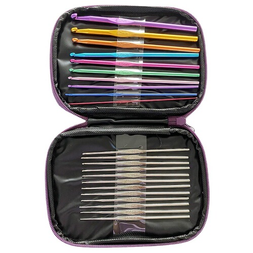 Factory Direct Supply 100-Piece Crochet Kit DIY Sweater Knitting Tools Colorful Aluminum Crochet Multi-Tool Set