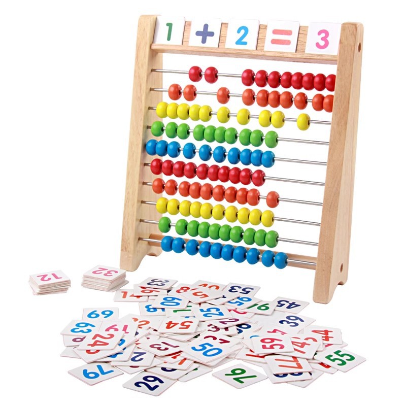Marco de cálculo de 10 velocidades de dos colores, iluminación numérico, aritmética, ábaco para bebé, calculadora para niños, suma y resta matemática, artefacto